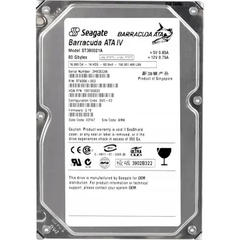 Interní pevný disk Pevný disk Seagate BARRACUDA ATA IV ST380021A 80GB PATA (IDE/ATA) 3,5"