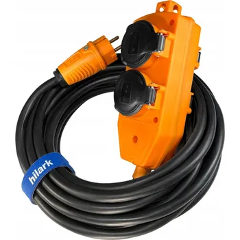 Prodlužovací kabel Prodlužovací Kabel 2m OWY H05VV-F 3x2,5 rozbočka 4x230V, oranžová zástrčka