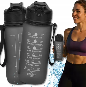 Láhev Motivační láhev 600 ml TRESSARI lahev na pití TRITAN s držákem na vodu BPA FREE