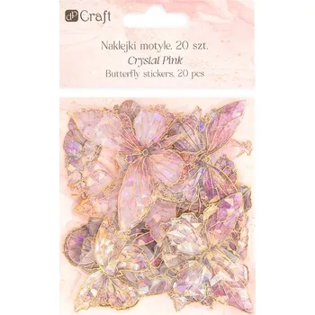 samolepka DP Craft Samolepky průhledné motýli křišťálově růžoví 20ks