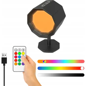 Nástěnné svítidlo BEZDRÁTOVÉ USB NÁSTĚNNÉ SVÍTIDLO ČERNÉ DO LOŽNICE LED RGB LAMPIČKA