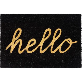 Rohožka Rohožka před dveře 40x60 kokosová Couleur brokat hello černé pozadí
