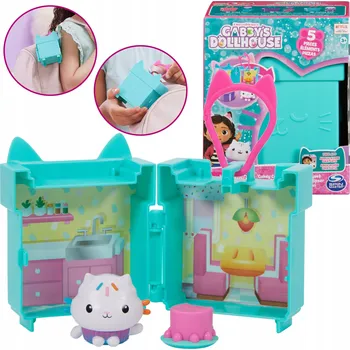 Figurka GÁBININ KOUZELNÝ DOMEK MODRÝ POKOJÍČEK S KOŤÁTKEM MINIBOX + FIGURKA