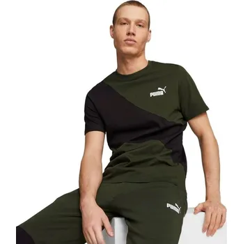 Pánské tričko Pánské Puma power cat tee myrtle green - ÚPLNÝ DOPRODEJ Velikost: L