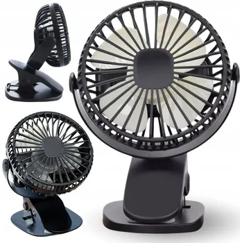 Vzduchotechnika Mini ventilátor SANDOS KLIMATIZACE S KLIPEM černý