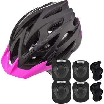 Cyklistická přilba Cyklistická Přilba Nastavitelná Silniční Reflexní Prvky + Sada Chráničů