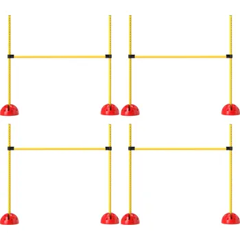 Bouda pro psa PawHut Agility set pro psy, 5-dílná plnitelná agility sada pro výcvik psů, sada překážek s výškově nastavitelnými překážkami, taška na přenášení, příslušenství pro trénink koordinace, trénink her