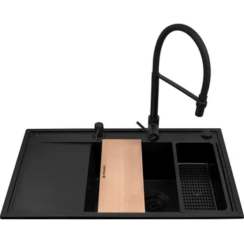 Granitový dřez Pyramis Camea dřezy s baterií černá/černá 070168502S