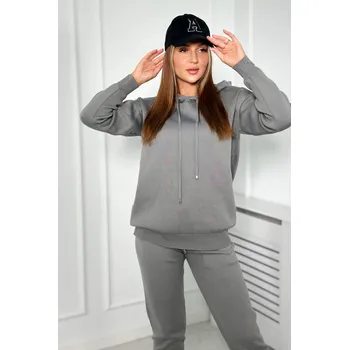 Dámská halenka Svetr set Mikina + Kalhoty tmavě šedá UNI