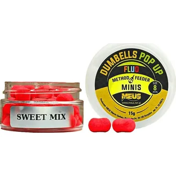 Boilies PLOVOUCÍ NÁSTRAHY DUMBELLS MEUS FLUO POP UP 8mm MINIS SWEET MIX