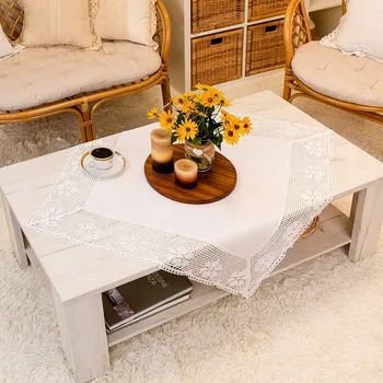 Prostěradlo RACHELA Ubrousek s krajkou, šířka 85 x výška 85 cm, barva 001 bílá