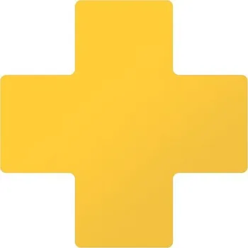 Podlahové značení - Středová značka "+" 101,6 x 254 mm, 20 ks v balení, žlutá