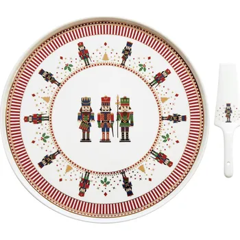 PORCELÁNOVÝ PODNOS NA KOLÁČ S LOPATKOU