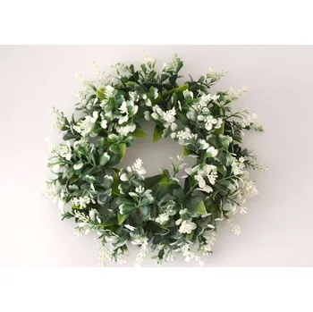 umělá květina Umělý věneček ZELENO-BÍLÝ prům. 24 cm