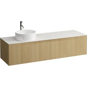 Nábytek LAUFEN ARUN - zásuvkový element 1600, se 2 zásuvkami, s výřezem vlevo, s vrchní deskou Ardesia Bianca vč. otvoru pro baterii, H4141461512501