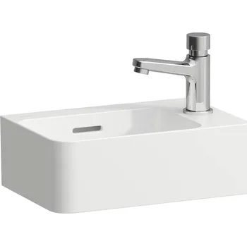 LAUFEN VAL - umývátko, s 1 otvorem pro baterii vpravo (H815280) Barva: Bílá LCC Active (LAUFEN Clean Coat Active), Provedení: bez přepadu, s otvorem pro baterii vpravo