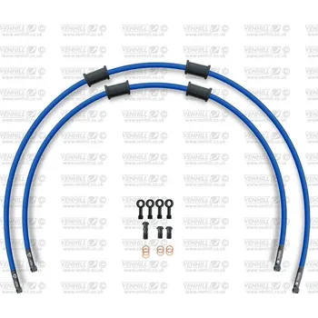 RACE Hadice přední brzdy sada Venhill POWERHOSEPLUS HON-7019FB-SB (2 hadice v sadě) modré hadice, černé koncovky