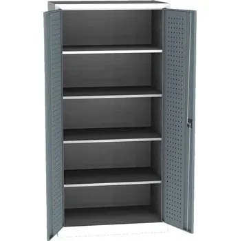 Skříňka na nářadí Univerzální dílenská skříň, 4 police, 1950 x 950 x 600 mm, MODROŠEDÁ