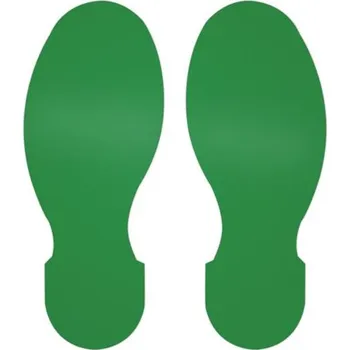 Podlahové značení - Stopy 254 x 89 mm, 5 ks levá + 5 ks pravá v balení, zelené