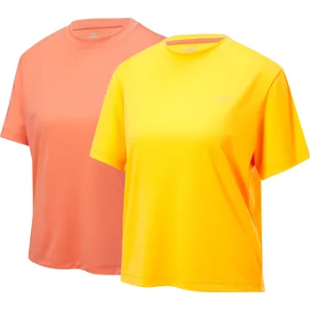 Dámské tričko CRIVIT Dámské funkční triko, 2 kusy (žlutá/oranžová, S(36/38))