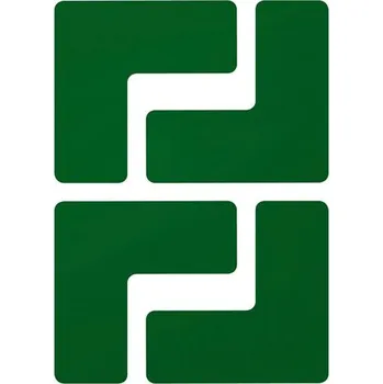 Podlahové značení - Rohová značka "L" 50,8 x 127 mm, 20 ks v balení, zelená