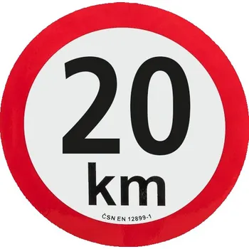 Označení max. rychlosti 20 km/h, reflexní fólie I. třídy Ø 20 cm