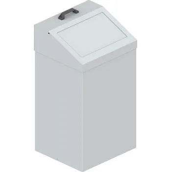 Odpadkový koš Kovový výklopný koš celobarevný šedý - 70 l