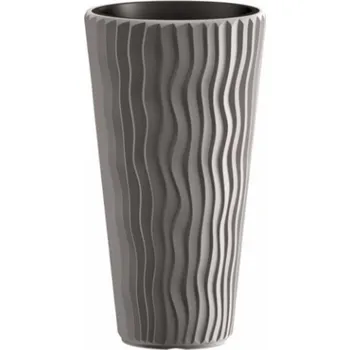 Květináč Květináč Prosperplast SANDY SLIM šedý kámen 29,7 cm