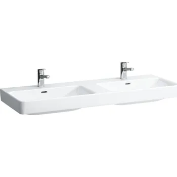 Umyvadlo LAUFEN PRO S - dvojité umyvadlo k zabudování do nábytku (H814968) Barva: Bílá LCC Active (LAUFEN Clean Coat Active), Provedení: 1 otvor pro baterii, středový