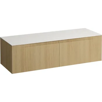 Nábytek LAUFEN ARUN - zásuvkový element 1400, se 2 zásuvkami, bez výřezu, s vrchní deskou Ardesia Bianca, H4141301512501