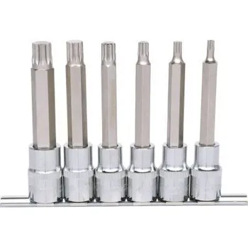 Ruční nářadí KS Tools Souprava nástrčných ořechů s bitem 1/2" CHROMEplus, profil XZN, dlouhé, 6dílná, M5–M14 918.1358