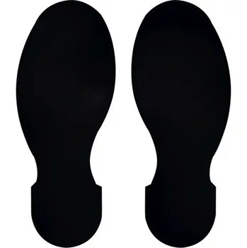 Značení Podlahové značení - Stopy 254 x 89 mm, 5 ks levá + 5 ks pravá v balení, černé