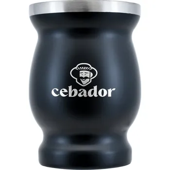 Termohrnek TermoMate Cebador – termohrnek na yerba maté – 190 ml (černý)