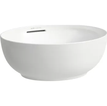 Umyvadlo LAUFEN ILBAGNOALESSI - umyvadlová mísa s přepadem, oválná, vč. keramické krytky odpadního ventilu, H8189761881091, bez otvoru pro baterii