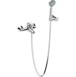 JIKA Deep by Jika - vanová-sprchová nástěnná baterie se sprchovým setem: ruční sprcha, sprchová hadice, držák ruční sprchy (H3211U7...1311), Chrom lesklý (H3211U70041311)