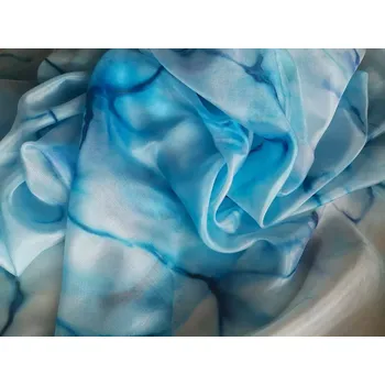 Šála Hedvábné pareo Modrá laguna (Hedvábná šála z dílny Isa)