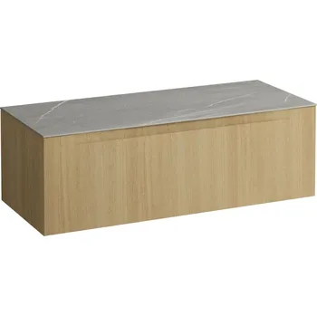 Koupelnový nábytek LAUFEN ARUN - zásuvkový element 1200, s jednou zásuvkou, bez výřezu, s vrchní deskou Piasentina Grigio, H4161201512501