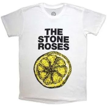 Pánské oblečení Merch The Stone Roses: The Stone Roses Unisex T-shirt: Lemon 1989 Tour (white) (x-large) XL