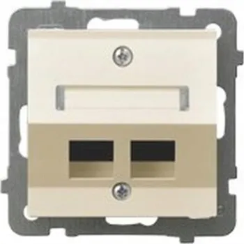 Elektrická zásuvka AS ECRU GPK-2GS/p/27 Šikmá zásuvka pro dvojitý Keystone modul