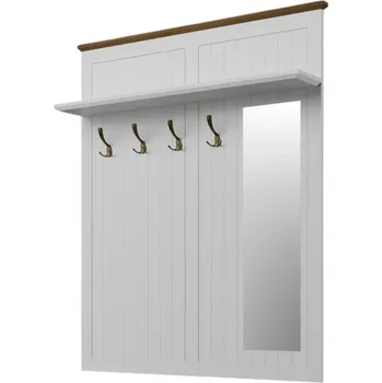 Věšák ARTEN (NANO Systems s.r.o.) Věšákový panel se zrcadlem FLEUR (Bílá)