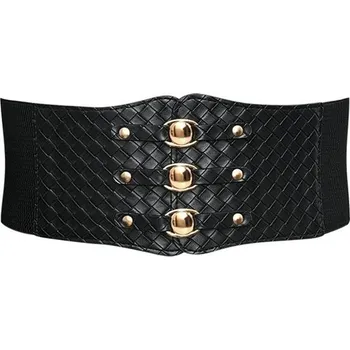 Módní doplněk Dámský gotický široký korzetový pásek splétaný Vugrin Černý Lifestyle 97k-cube
