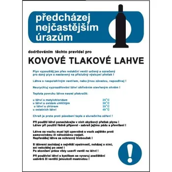 Pravidla bezpečné práce pro kovové tlakové lahve na plyny, Fólie A3