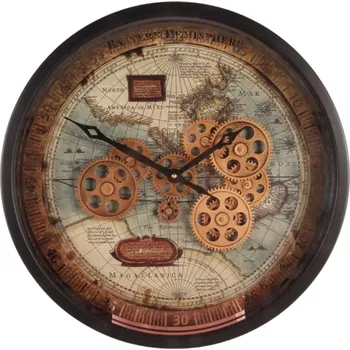 Hodiny BARRINGTON FURNITURE Luxusní nástěnné hodiny s mapou EDS-12747570