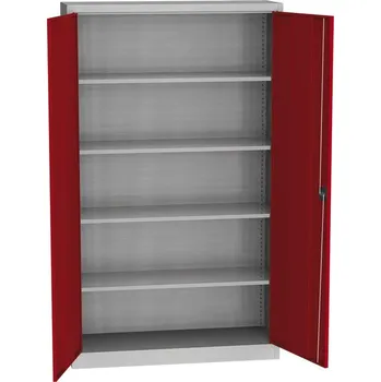 Skříňka na nářadí Univerzální skříň 4 police, 1950 x 1200 x 400 mm, ČERVENÁ