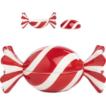 Dóza na potraviny VÁNOČNÍ DÓZA CANDY (Krásná pruhovaná dóza)