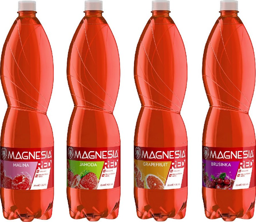 Magnesia RED jemně perlivá 1,5l/6ks - brusinka