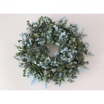 umělá květina Umělý věneček ZELENO-MODRÝ prům. 24 cm