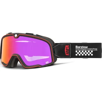 Motocyklové brýle Motokrosové brýle 100% Barstow Erban s červeným plexi