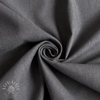 Bavlněná látka se lnem PREMIUM dark grey