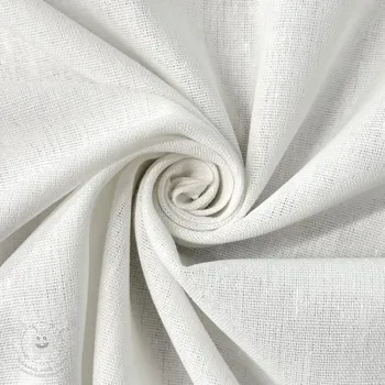 Bavlněná látka se lnem PREMIUM white